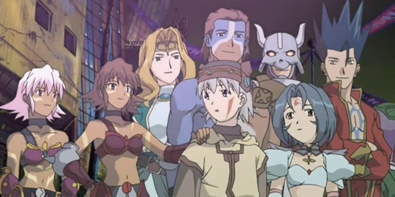 Image features the characters from .hack//Sign standing together.