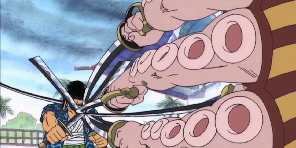 Roronoa Zoro fights Hachi the Octopus Fishman in One Piece's Arlong Park Arc