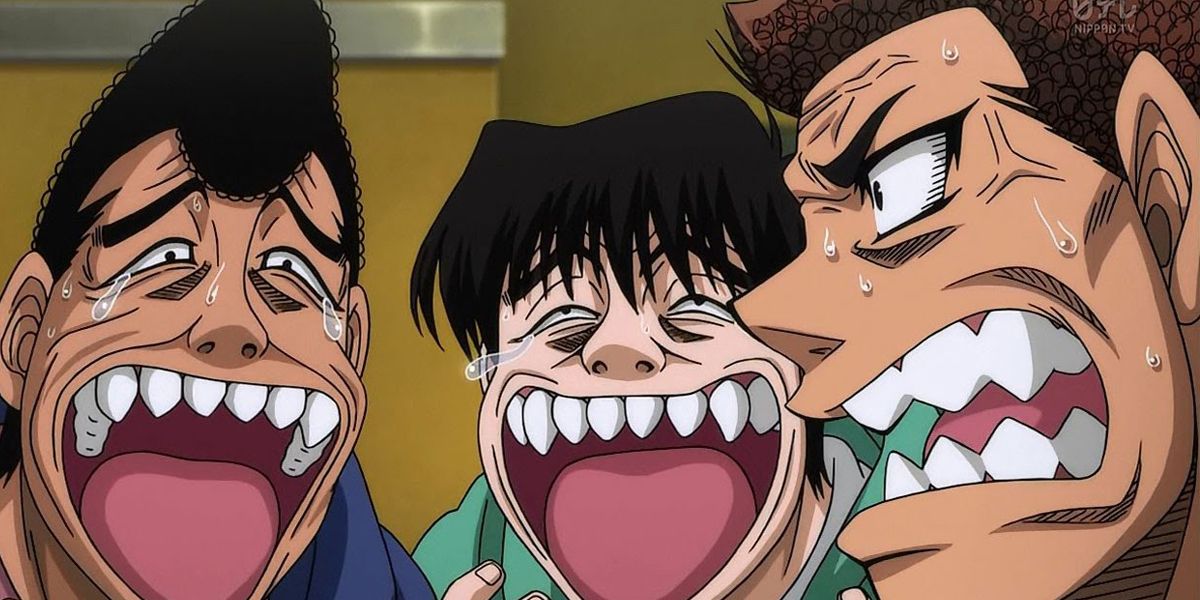 Takamura and Kimura laugh at Aoki in Hajime no Ippo