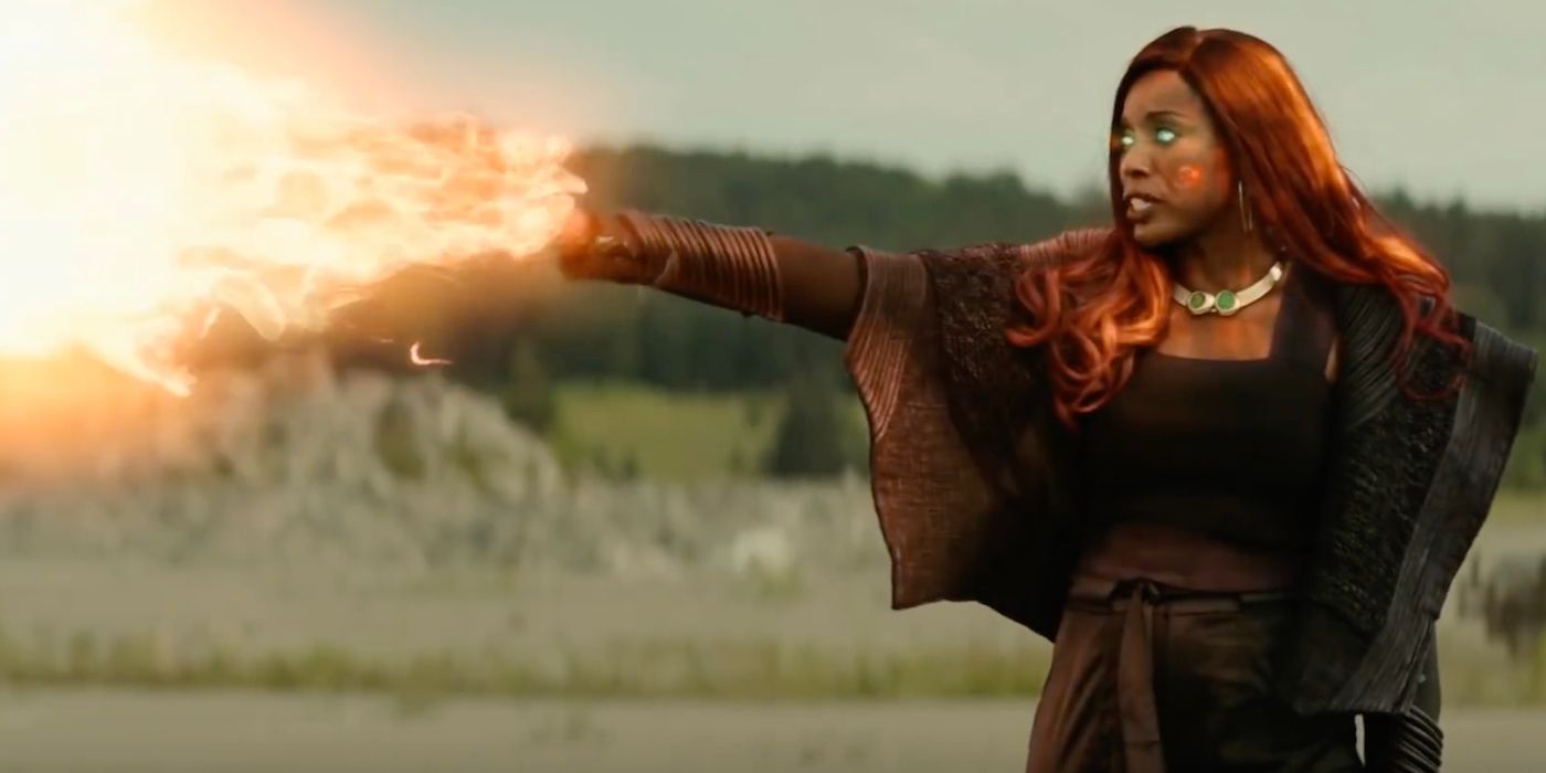 Kory creating fire in Titans