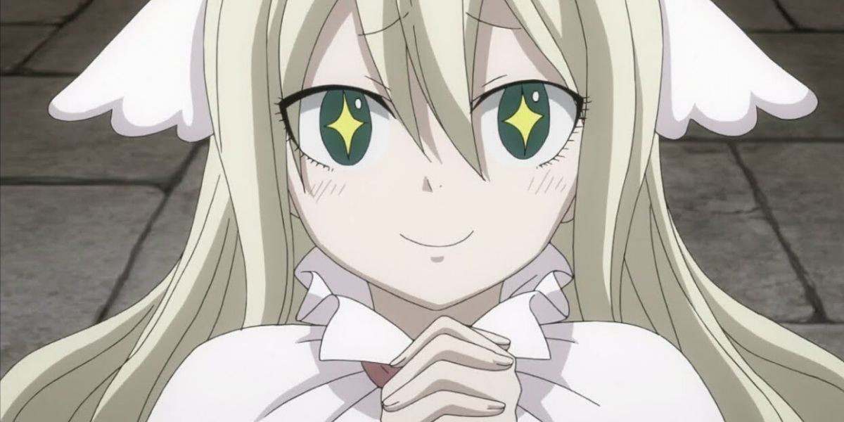 Mavis Vermillion Clasping Her Hands Together With Sparkling Eyes from Fairy Tail