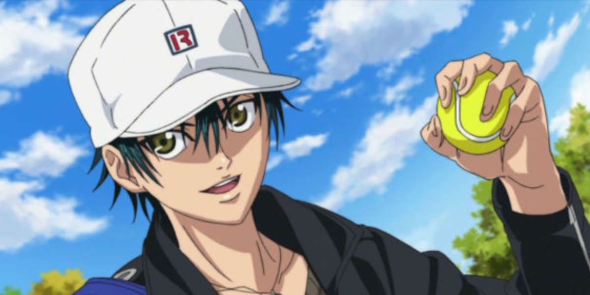 Ryouma Tient Une Balle De Tennis Et Parle Dans L'Anime Prince Of Tennis