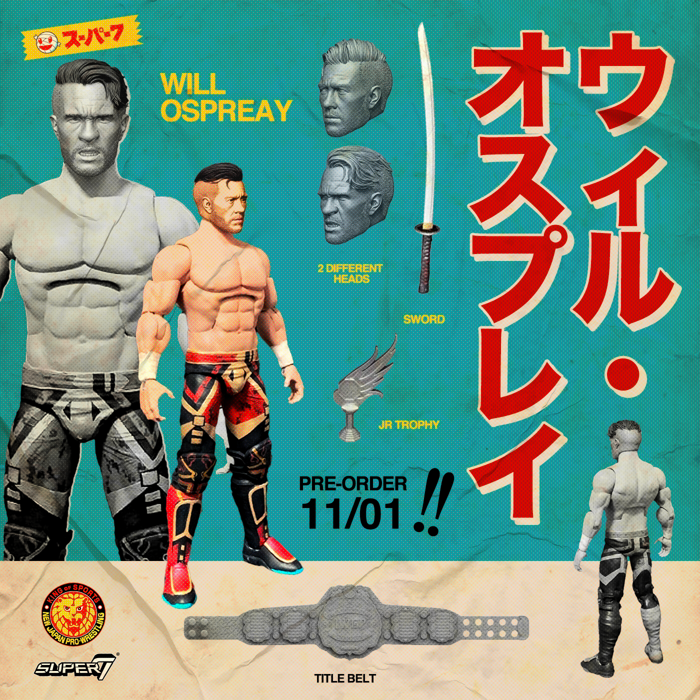 All Japan Pro Wrestling GAORA TV Title Champion Belt Seiya