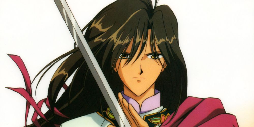 Hotohori do anime Fushigi Yuugi segurando uma espada