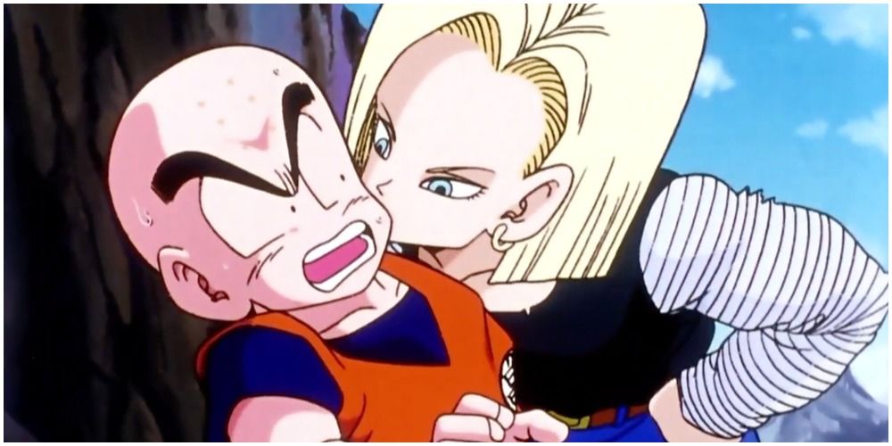 Android 18 Kisses Krillin