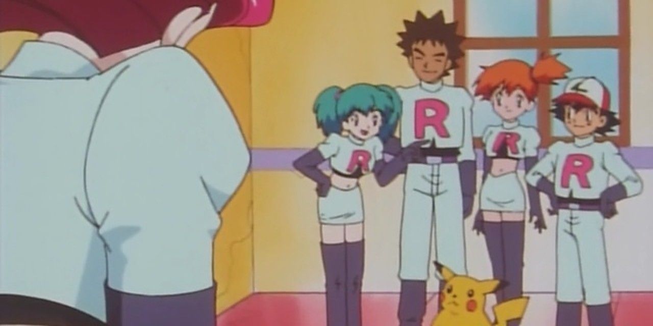 Ash wearing Team Rocket's uniform Pokemon