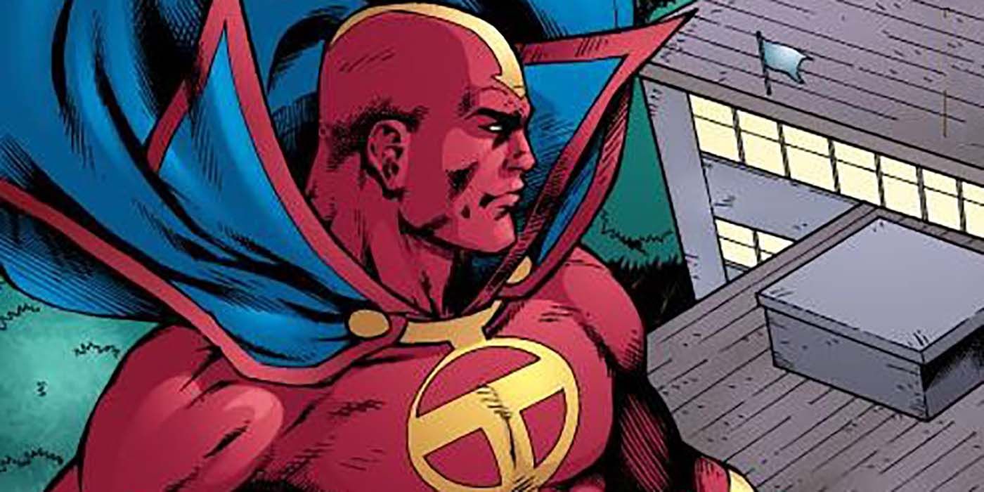 Red Tornado keeps an eye on the situation