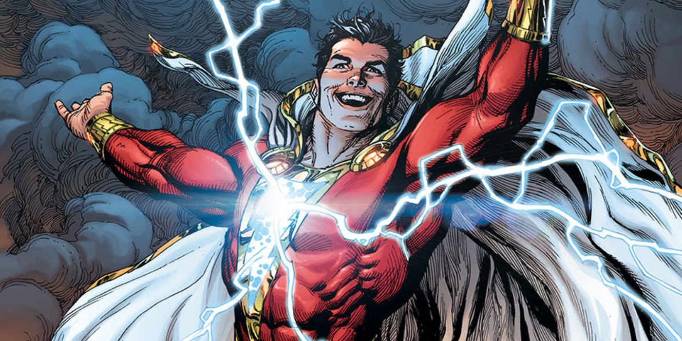 Shazam getting power from the lightning