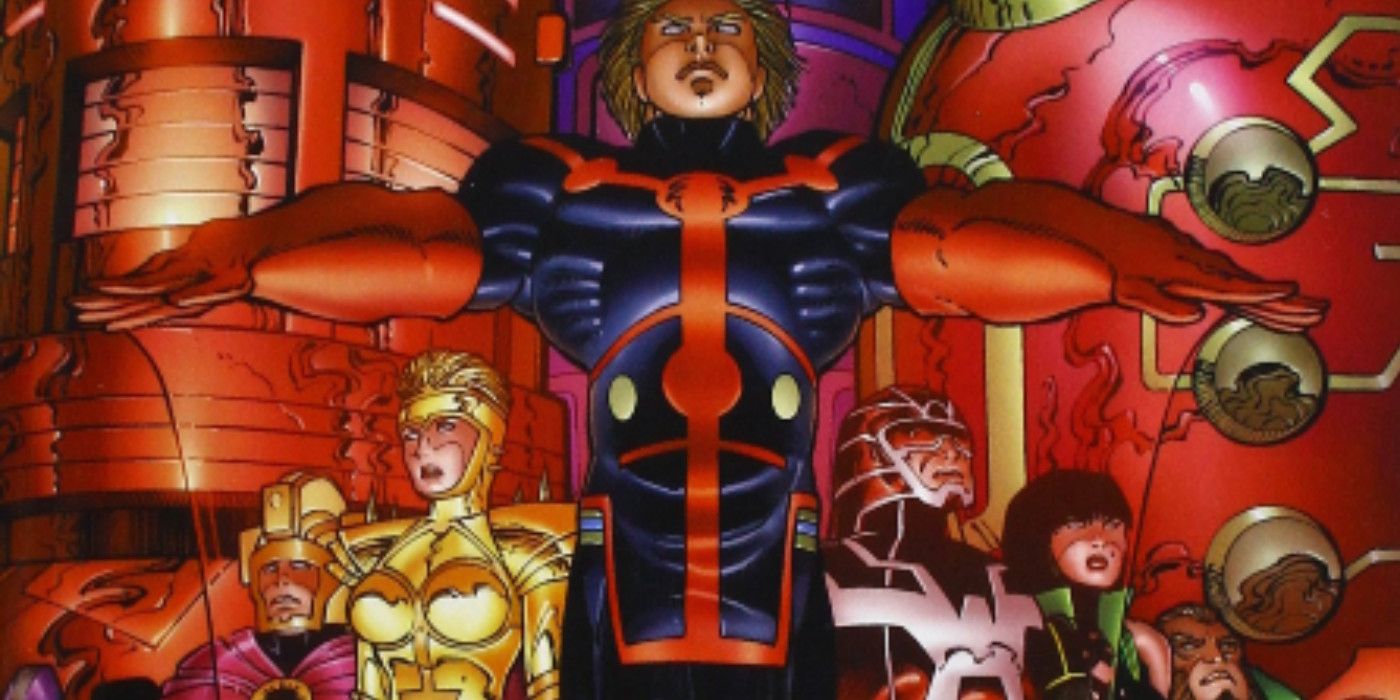 The Eternals stand in row in Marvel Comics