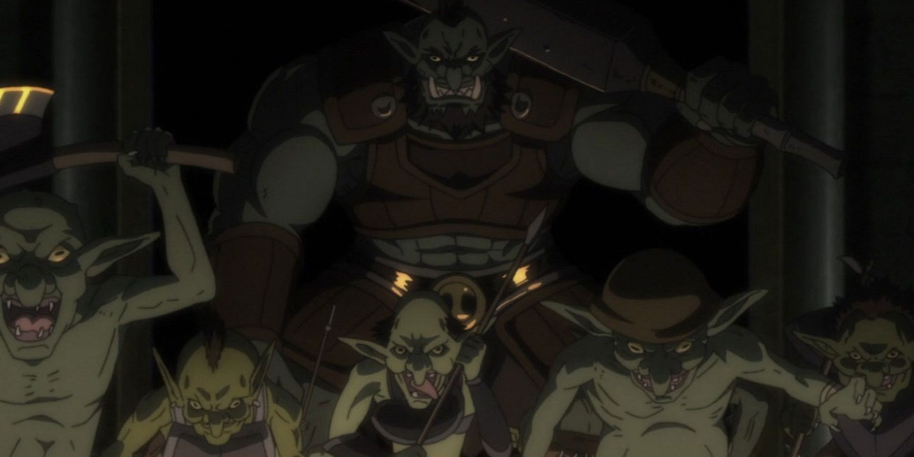 Goblins attack in Goblin Slayer anime.