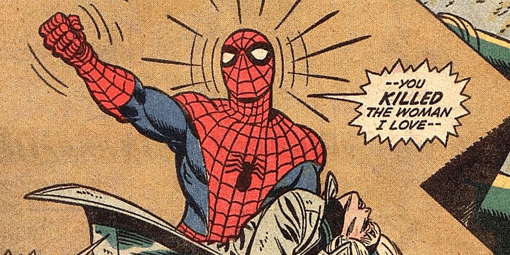 Spider-Man mourns the death of Gwen Stacy