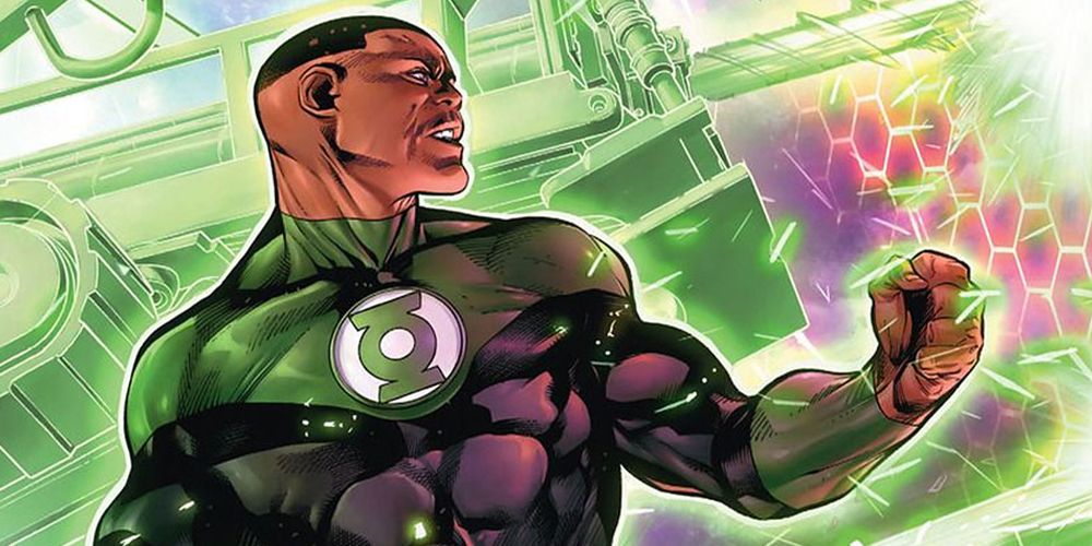 John Stweart's Green Lantern creating constructs in DC Comics. 