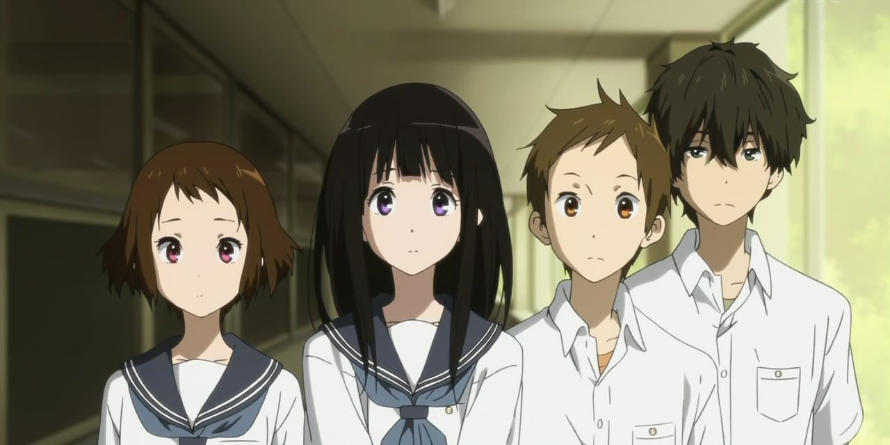 Hyouka characters standing together
