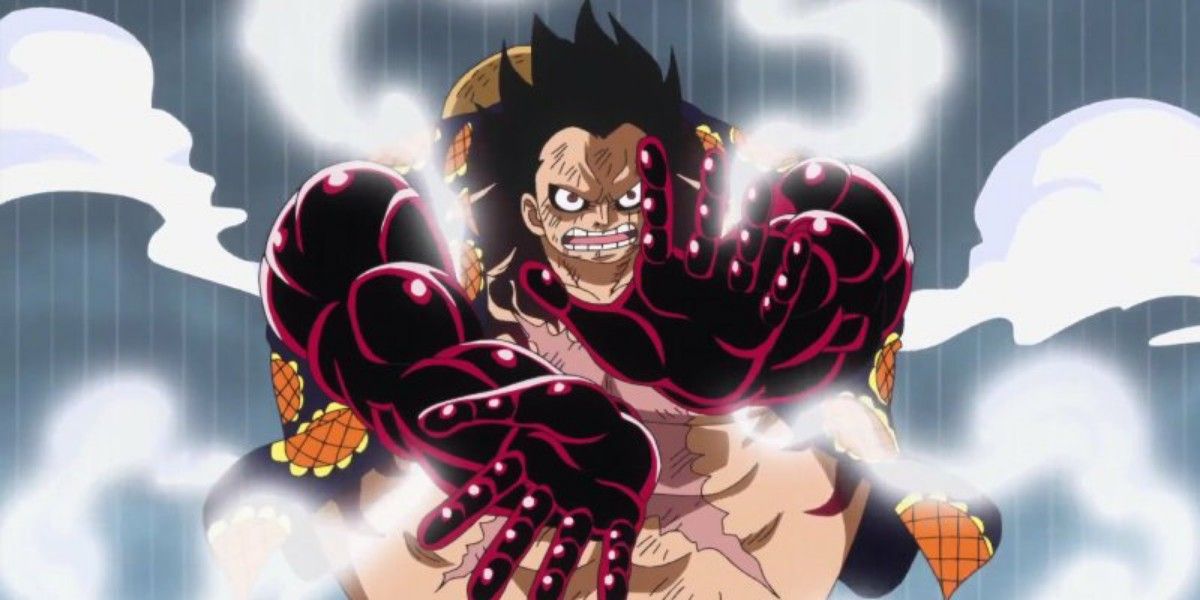 Luffy in his Gear 4 form in One Piece