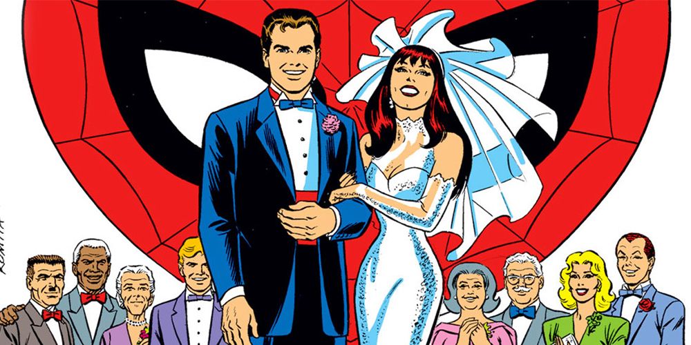 The wedding of Peter Parker and Mary Jane Watson