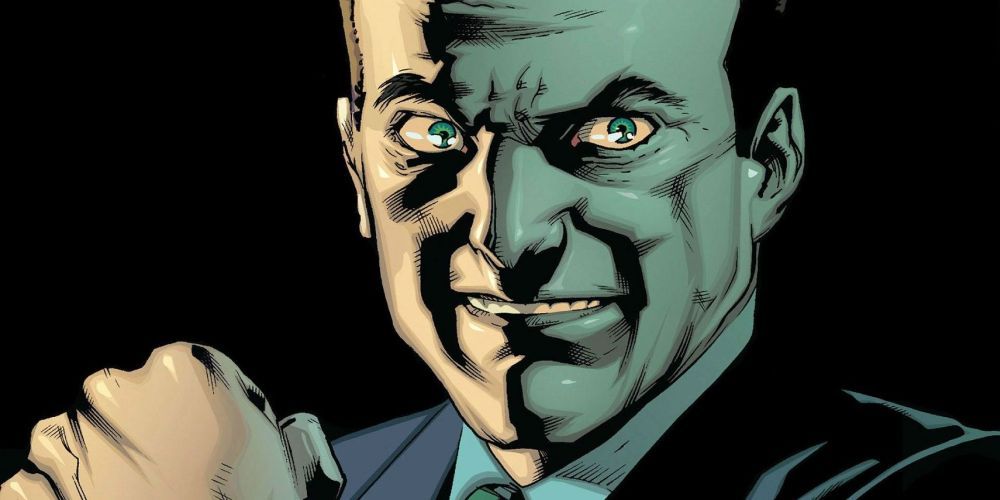 Norman Osborn smiles under green light in Spider-Man comics