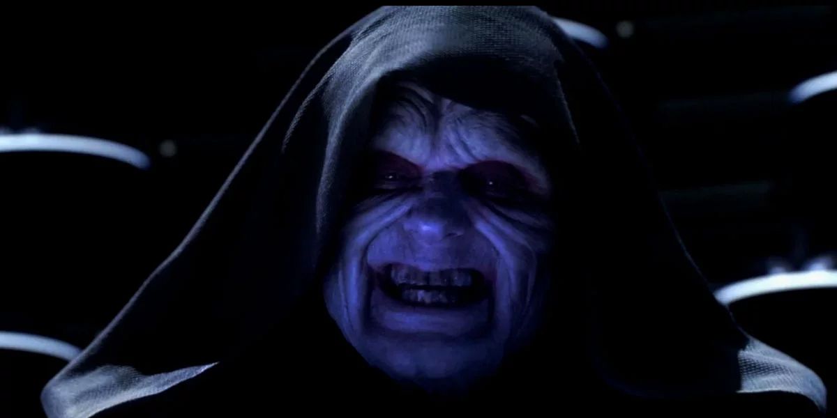 palpatine laughing in his cloak