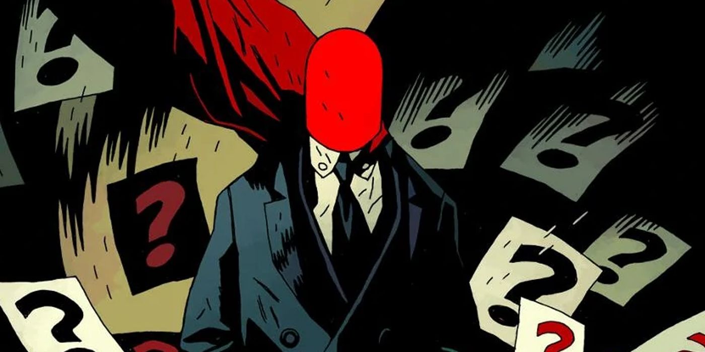 The Joker wearing his original Red Hood costume