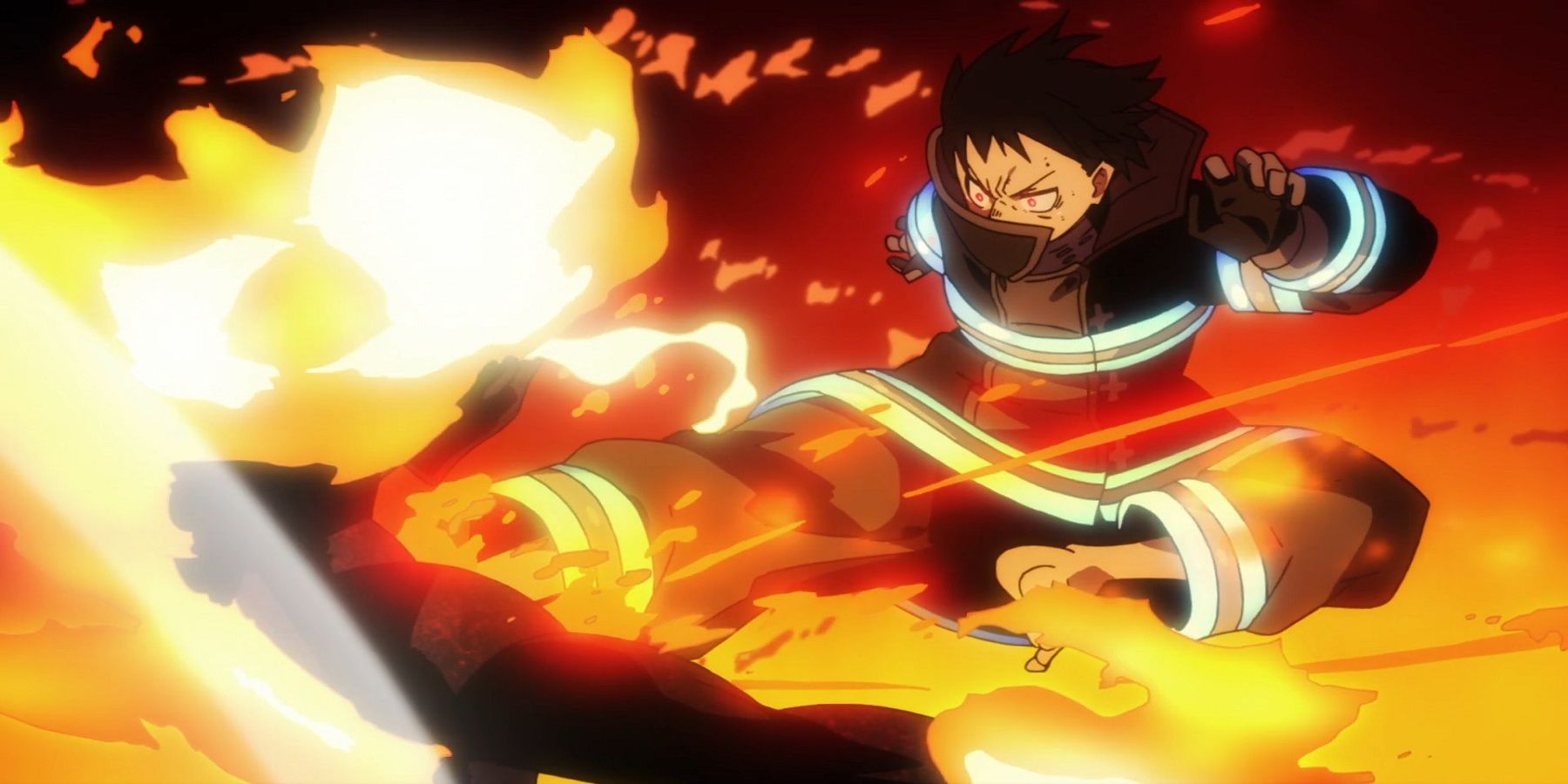 Anime image of a powerful boy shooting fireball in a forest on Craiyon