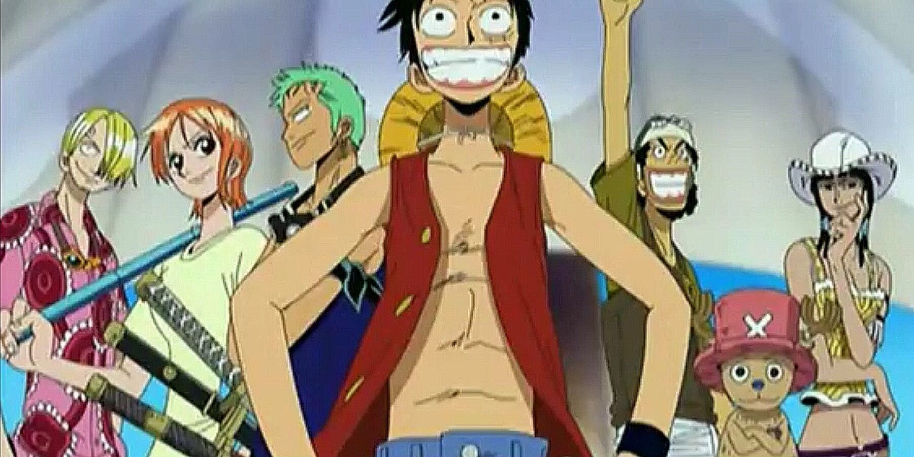 luffy is leading his crew in one piece
