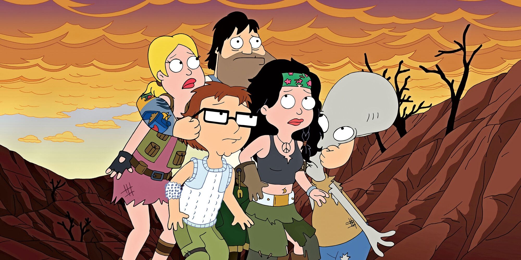 Stan embraces his family and Roger in American Dad's 200th episode.