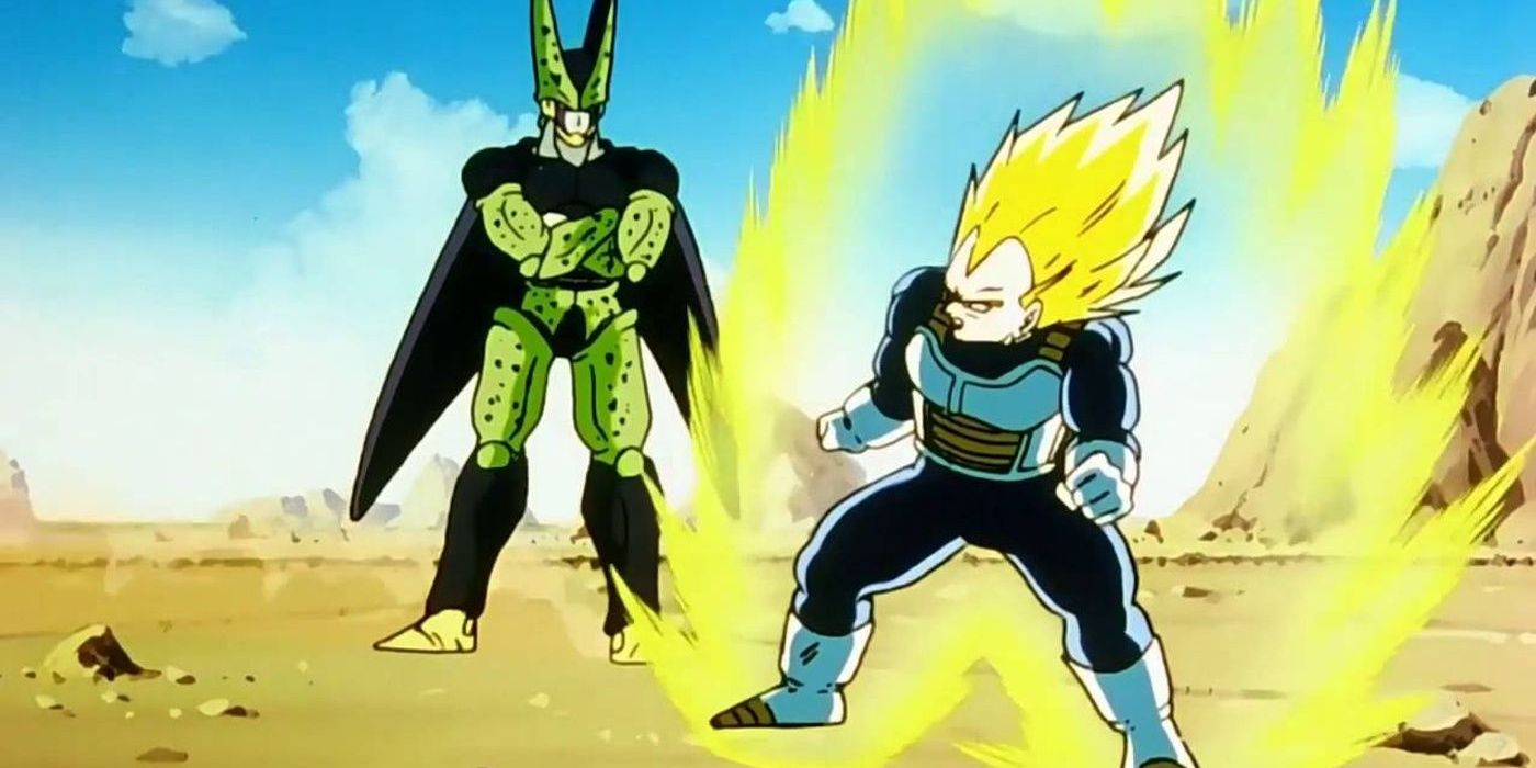 Vegeta versus Cell in Dragon Ball Z.