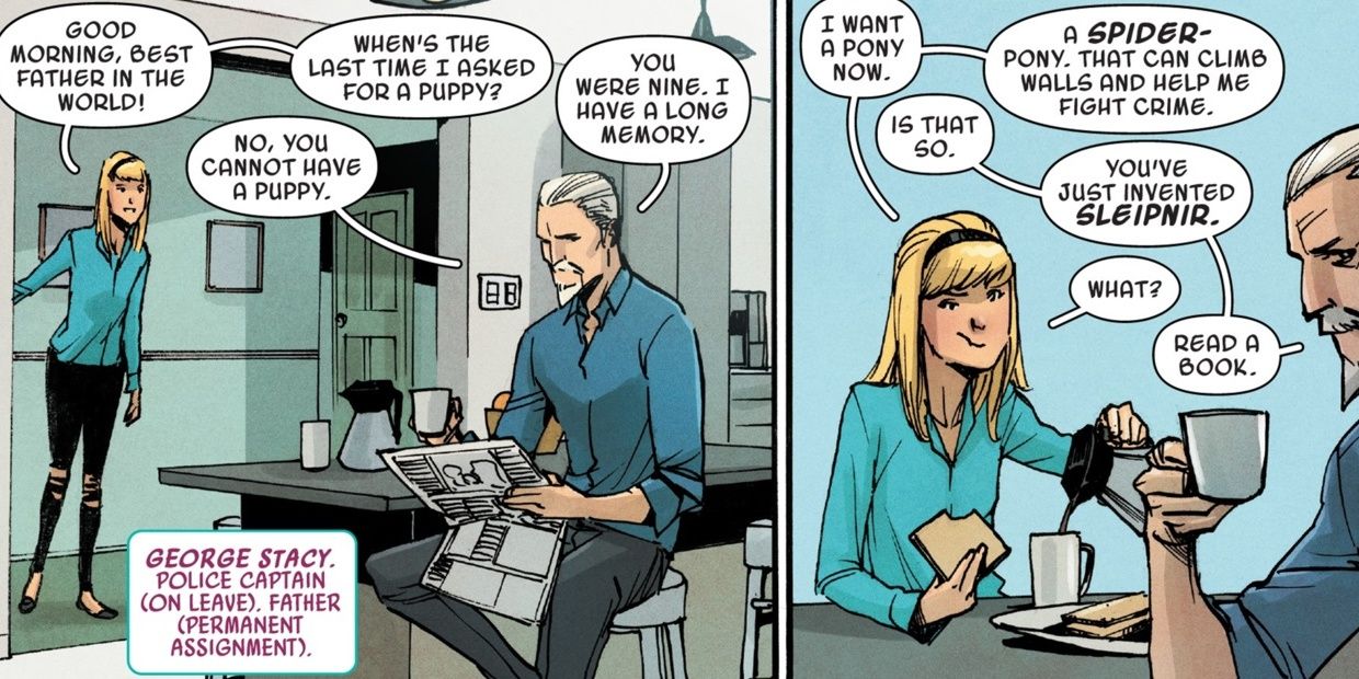 Georage and Gwen Stacy in Spider-Man comics