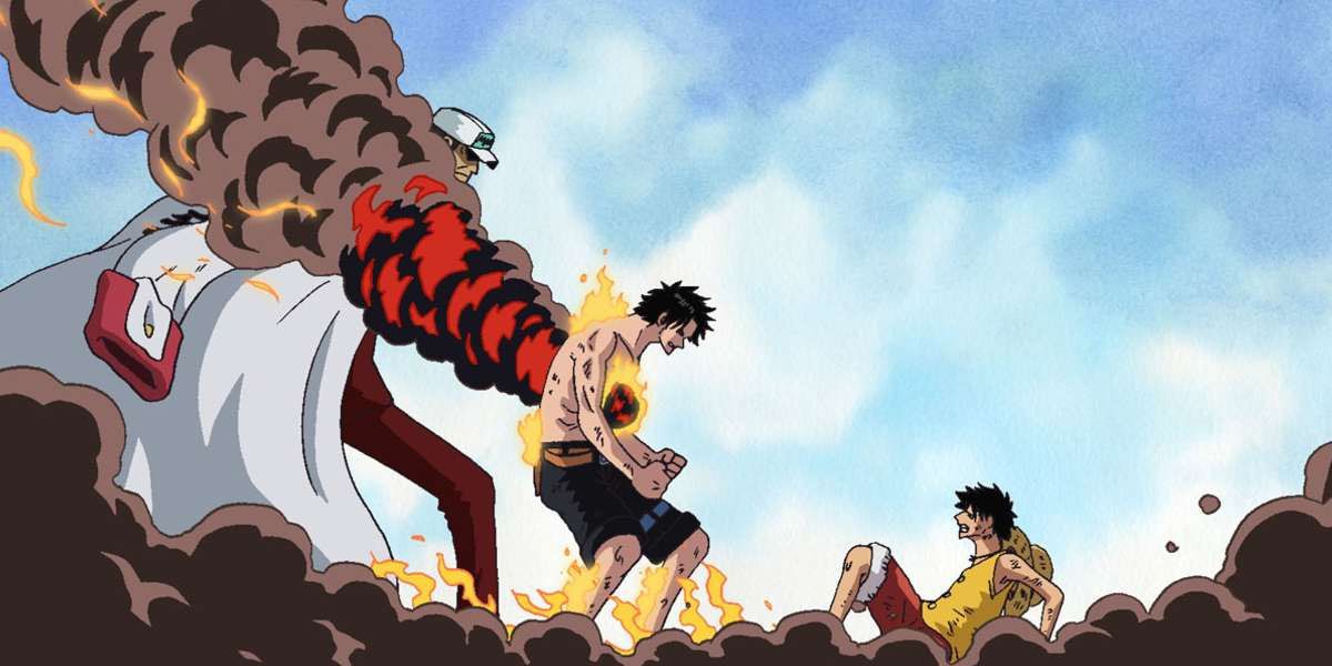 One Piece Portgas D. Ace saves Luffy From Akainu