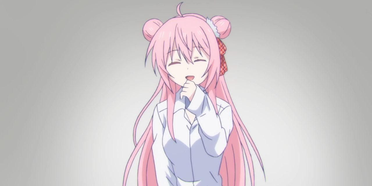 Satou do Happy Sugar Life sorrindo com a mão no rosto