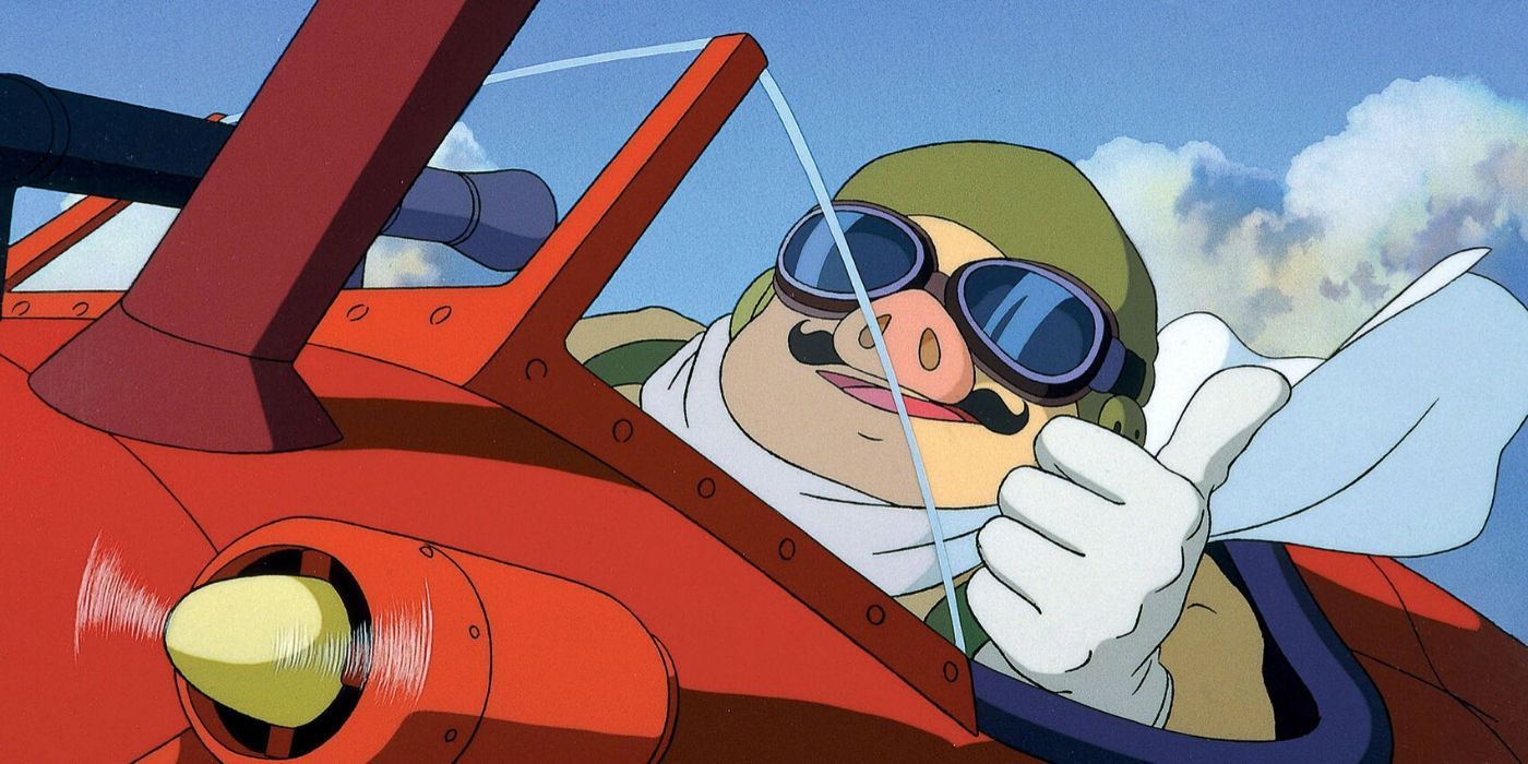 Porco giving a thumbs-up in Hayao Miyazaki's Porco Rosso