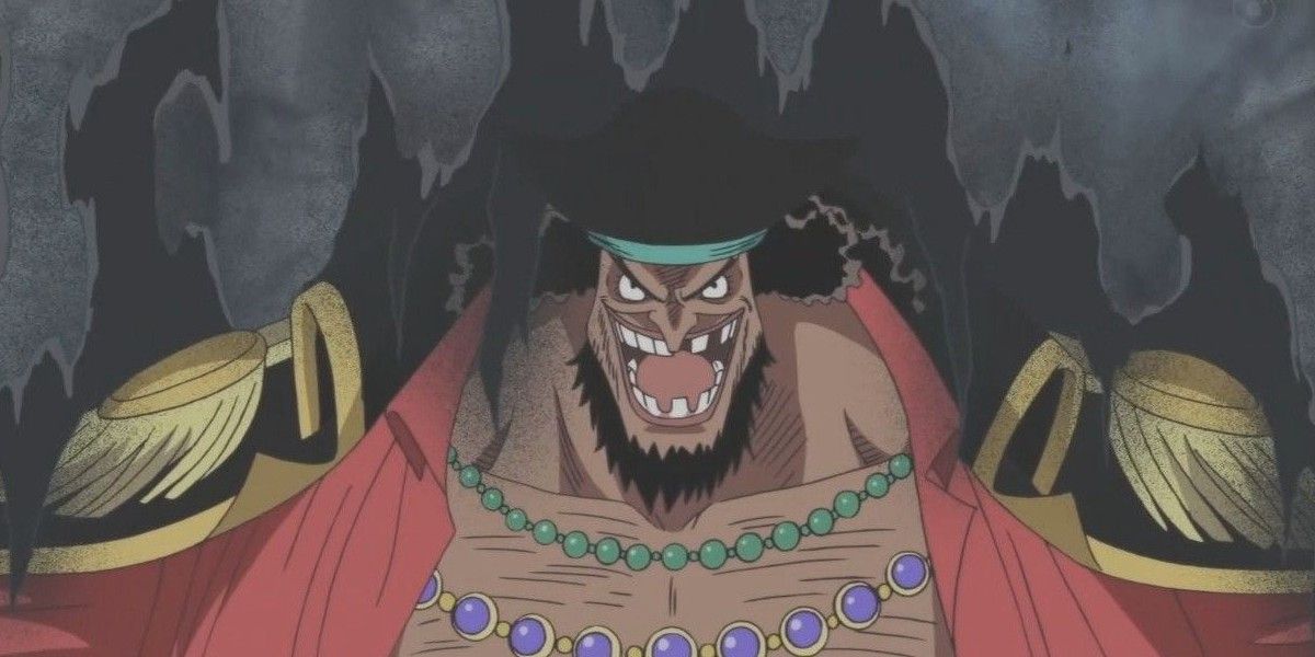 Blackbeard using the Dark-Dark Fruit at Marineford in One Piece.