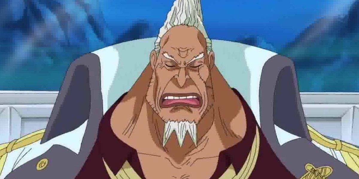 Marine Fleet Admiral Kong contemplating Sengoku's resignation in One Piece