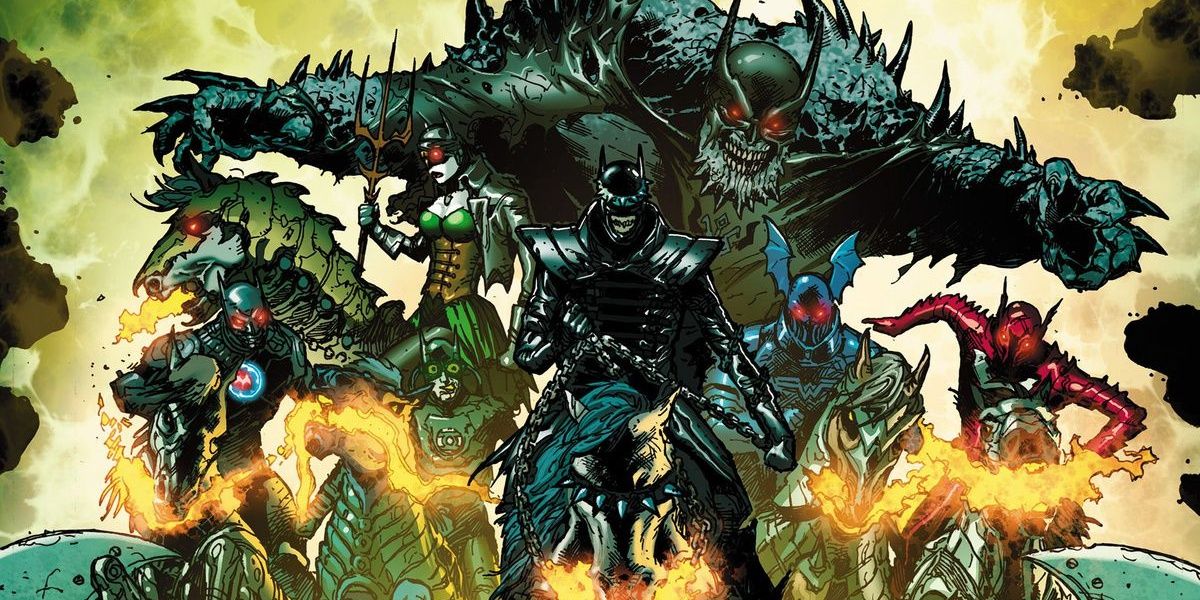 The seven Batmen from Dark Knights Metal