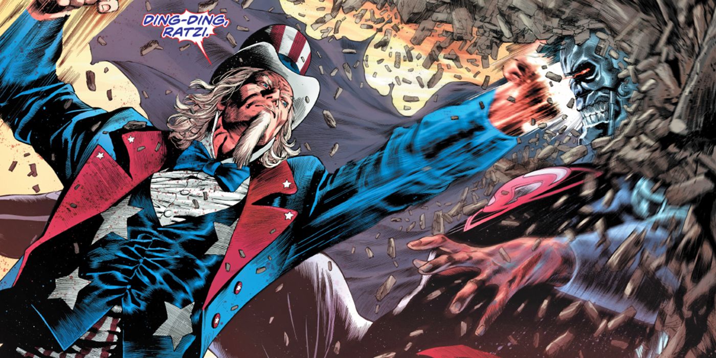 Freedom Fighters Uncle Sam vs Cyborg Overman