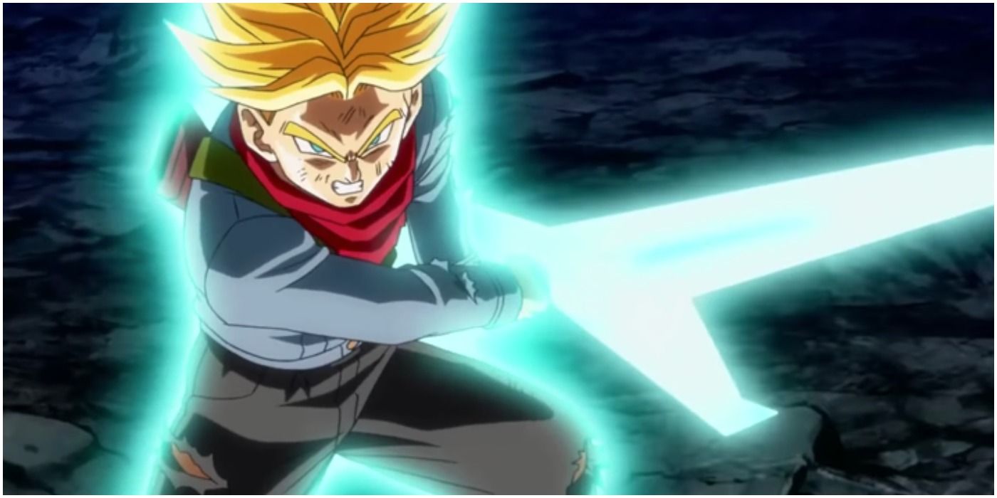 Future Trunks channels energy into his Sword of Hope in Dragon Ball Super