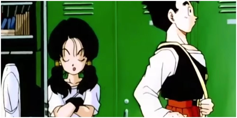Anime Gohan and Videl in High School