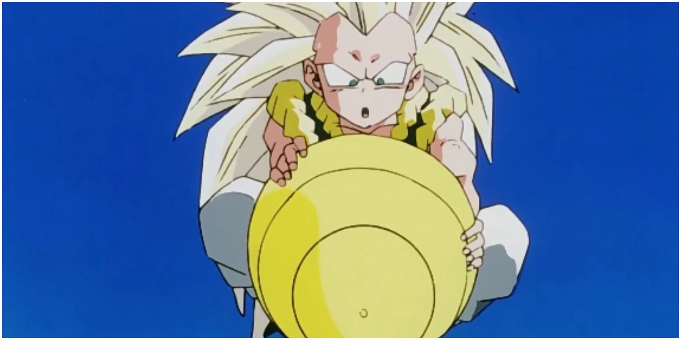 Gotenks turns Buu into a volleyball in Dragon Ball Z
