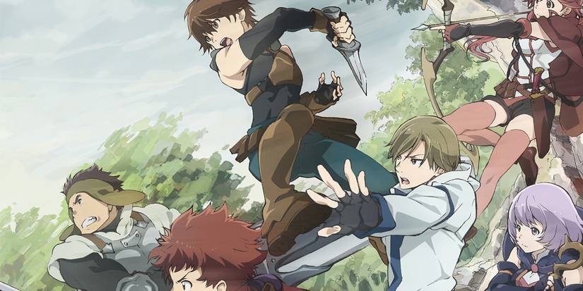 The main characters of Grimgar preparing to fight.
