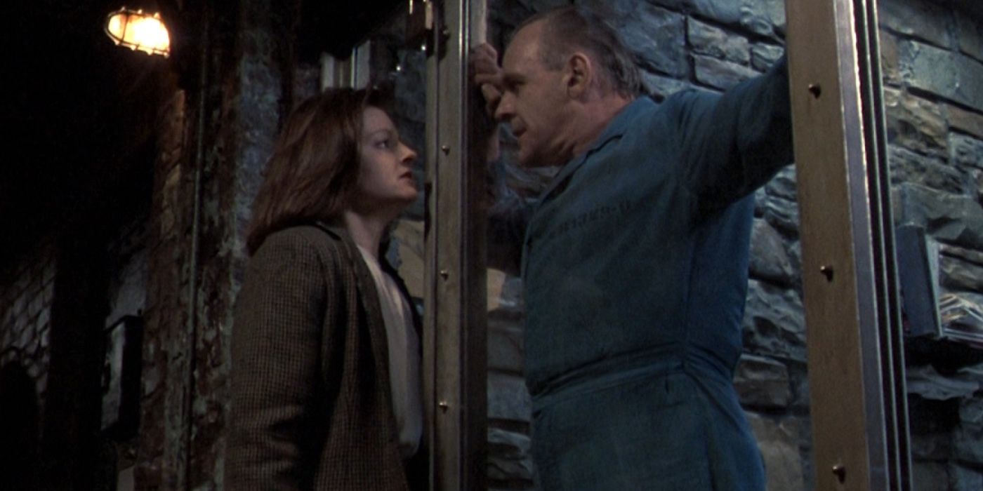 Hannibal Lecter and Clarice in The Silence of the Lambs.