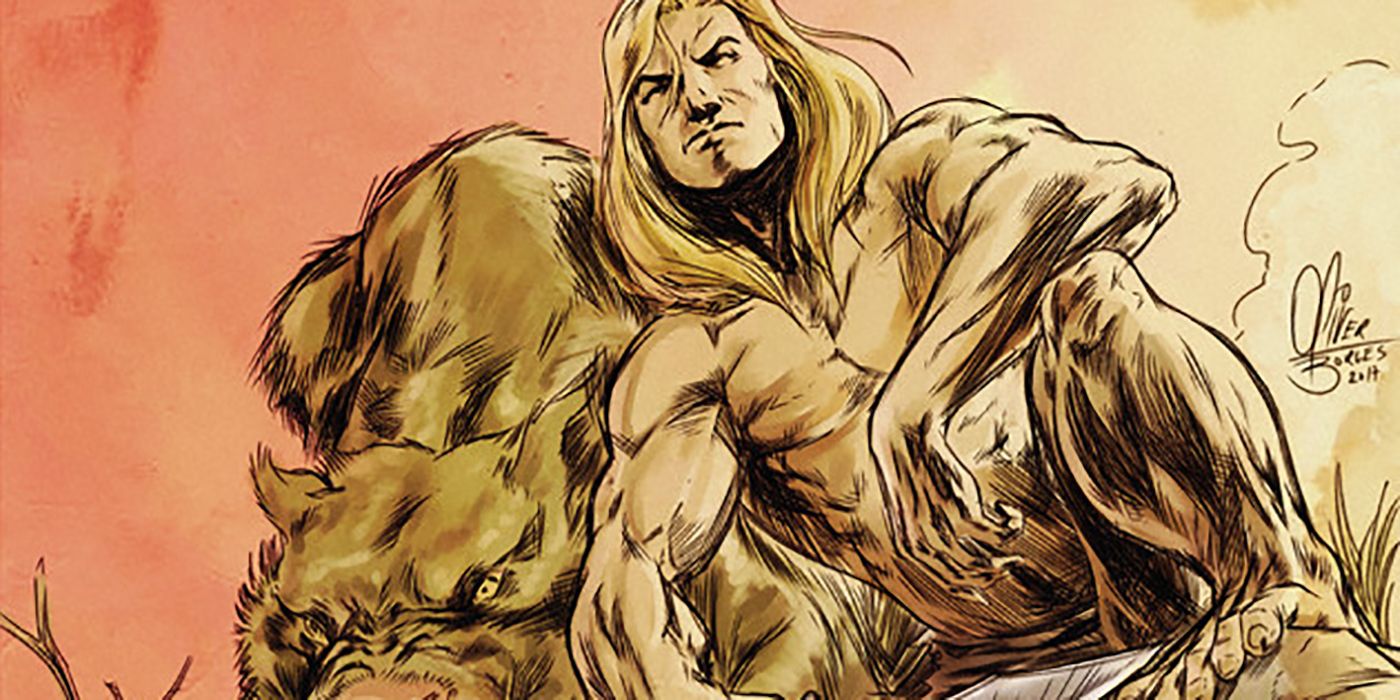 Ka-Zar takes in his jungle surroundings