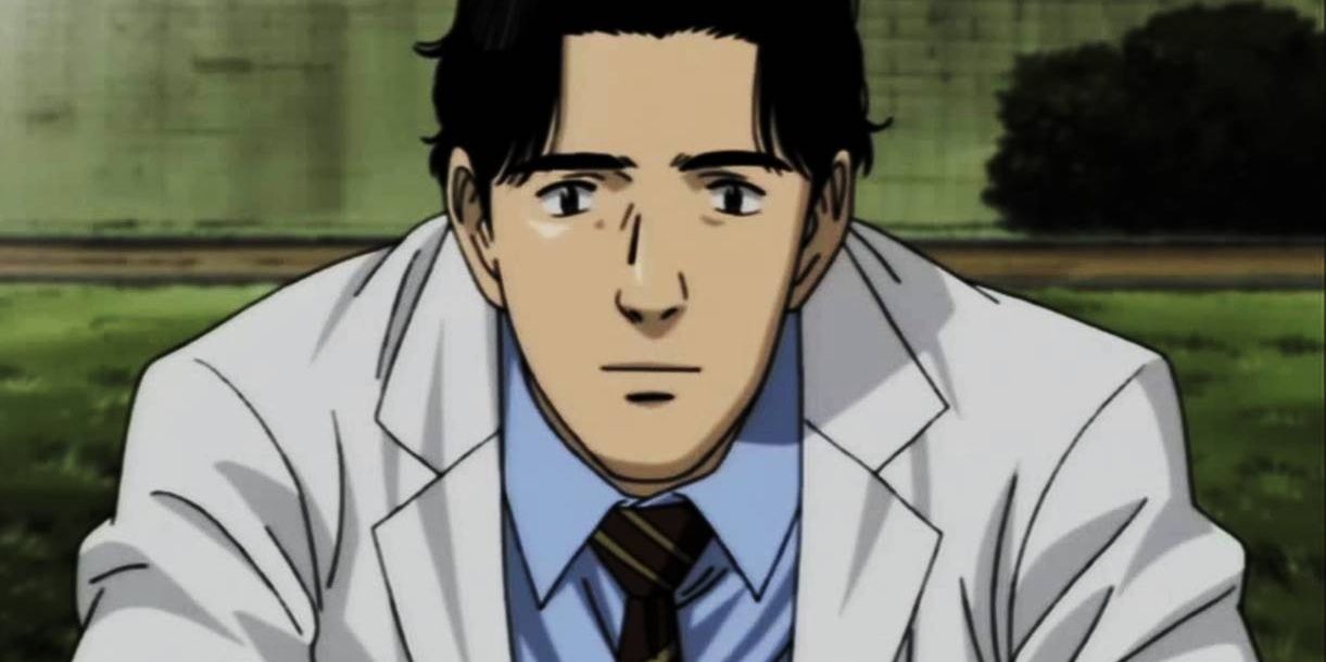 Screencap of Tenma in the Monster anime in his white doctor's coat
