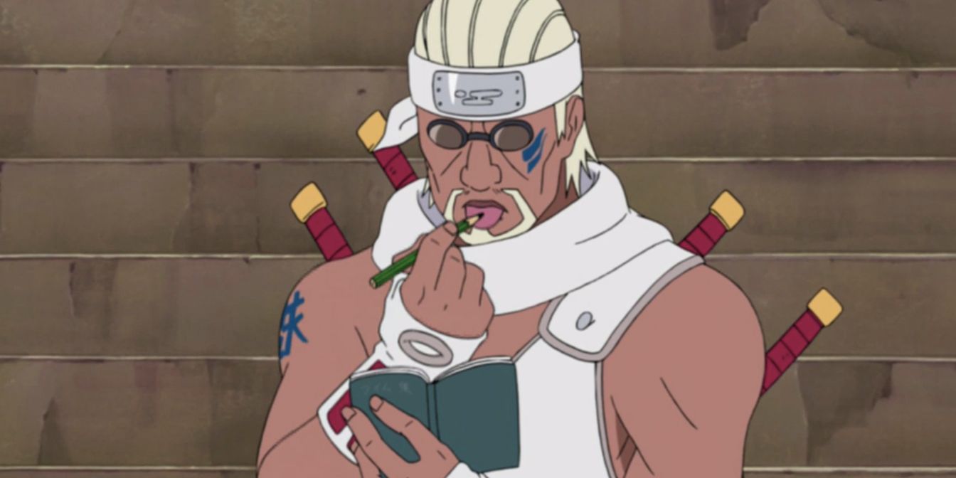 Killer Bee, the Eight Tails jinchuriki, preparing a new set of rhymes in Naruto: Shippuden