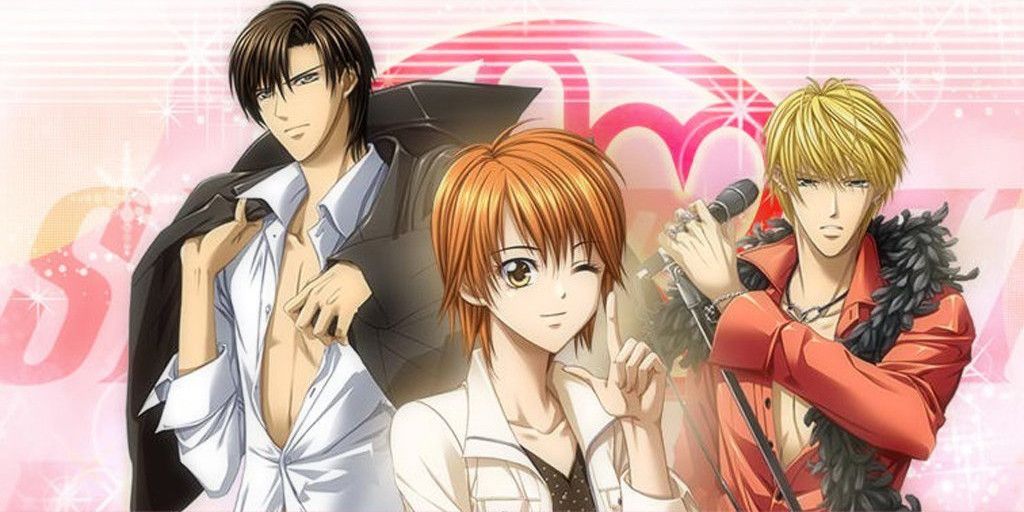 The main characters from the love triangle in Skip Beat.