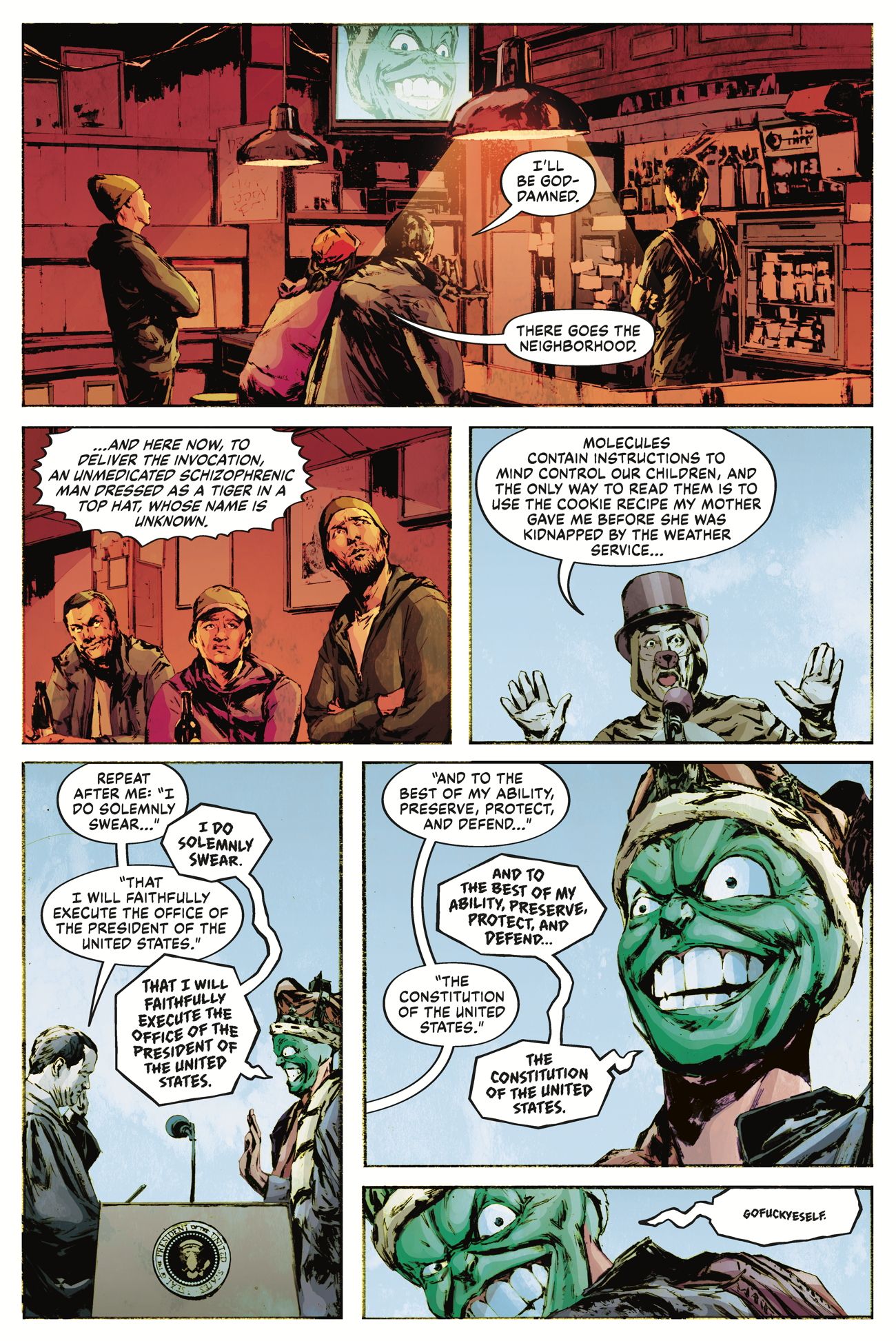 The Mask Takes The Oath of Office and Becomes POTUS in Dark Horse Preview