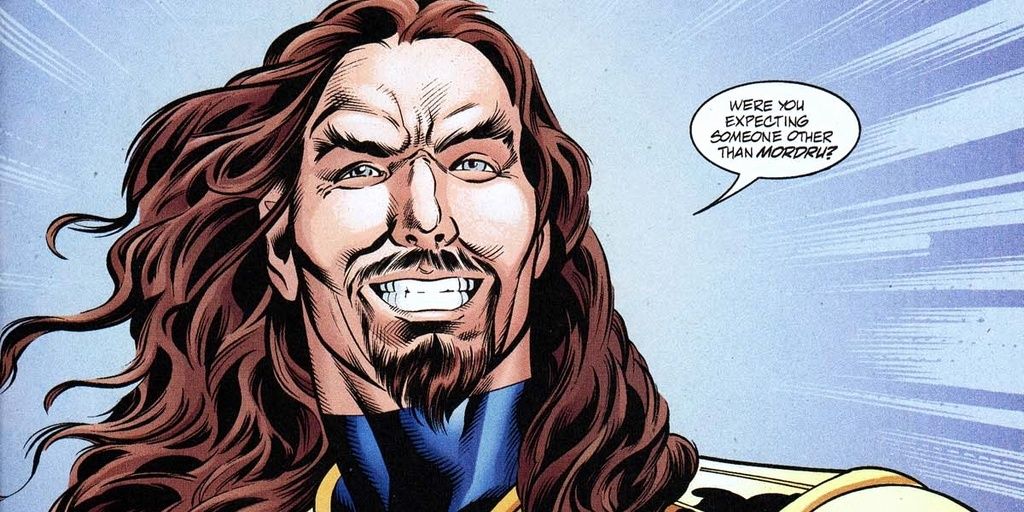 Mordru smiling and acting cocky in DC Comics