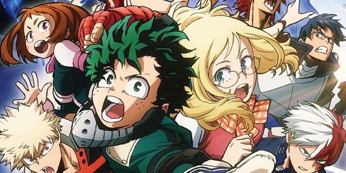 My hero academia movie Two Heroes with Deku and Melissa Shield back to back in the front