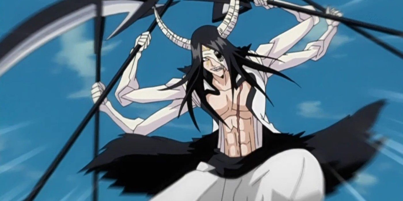 Nnoitora gilga Attacking Kenpachi In His released form In Bleach