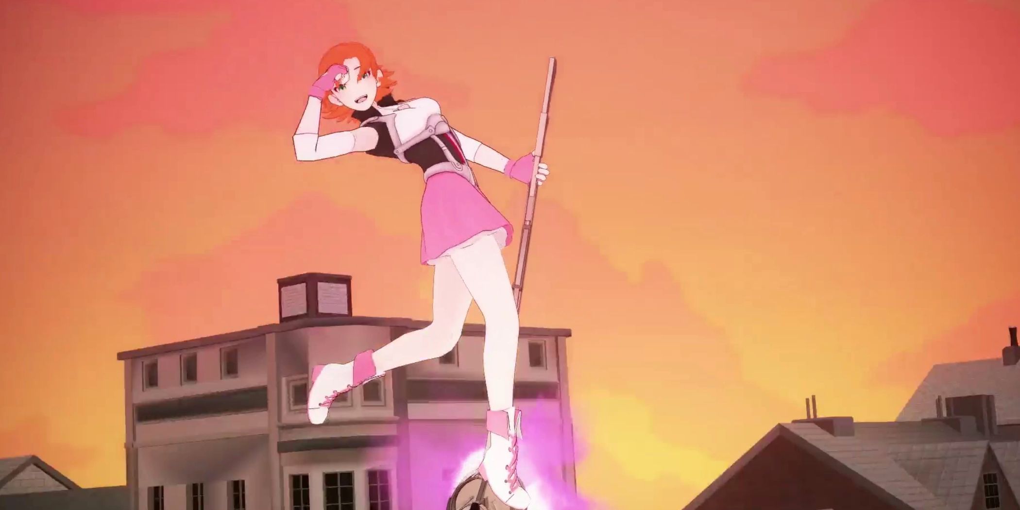 Nora Valkyrie Uses Her Hammer's Propulsion To Make An Entrance RWBY