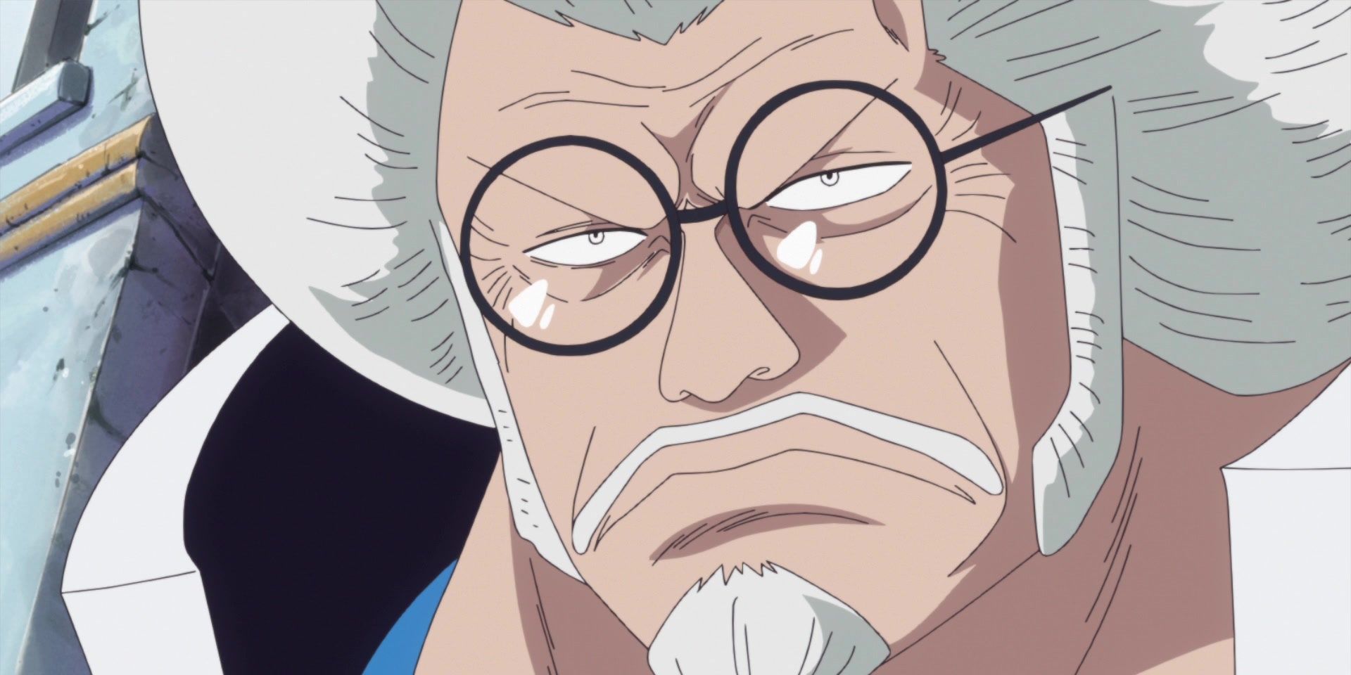 Sengoku chegando em Dressrosa em One Piece