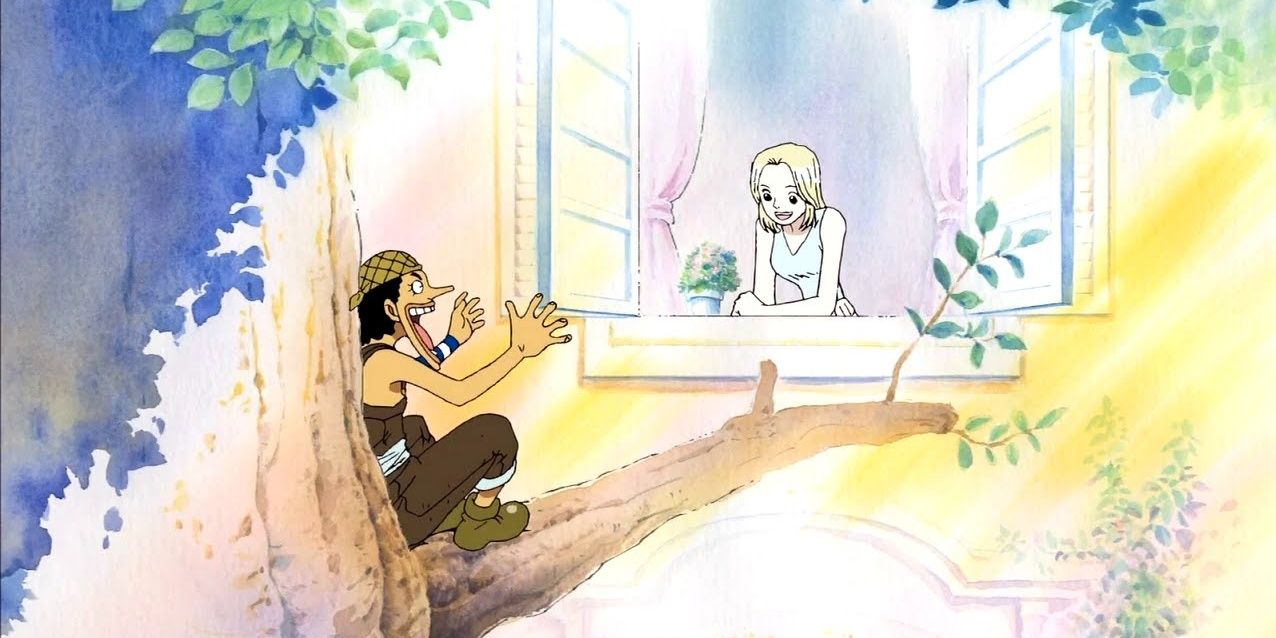 Usopp tells stories to Kaya in One Piece.